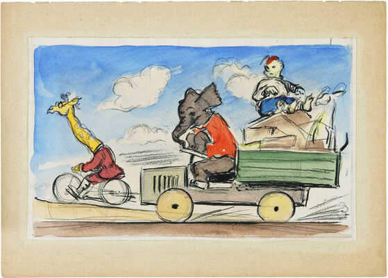 Таубер Виктор Исаевич. Лот из двух иллюстраций для журнала «Мурзилка»: